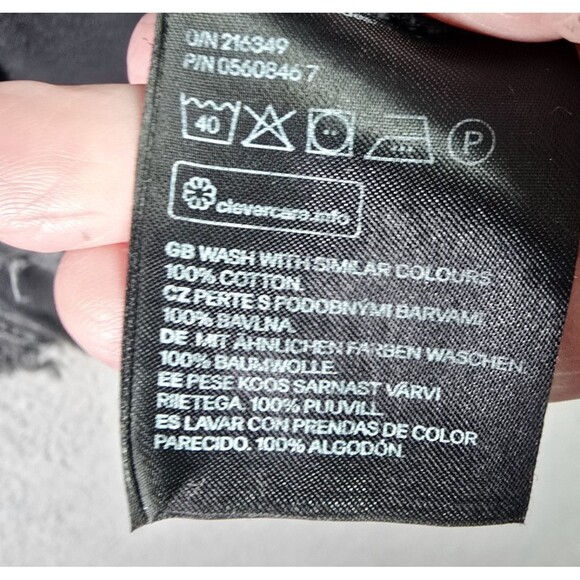 Divided Black Denim Jacket Thrashed Distressed Raw Hem Oversized Y2K Fall Retro - Picture 10 of 16